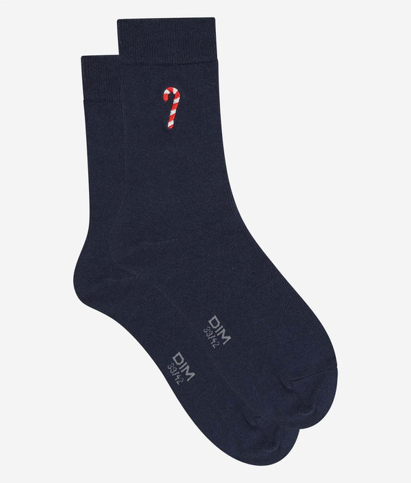DIM Men’s navy blue candy socks Cotton Fancy