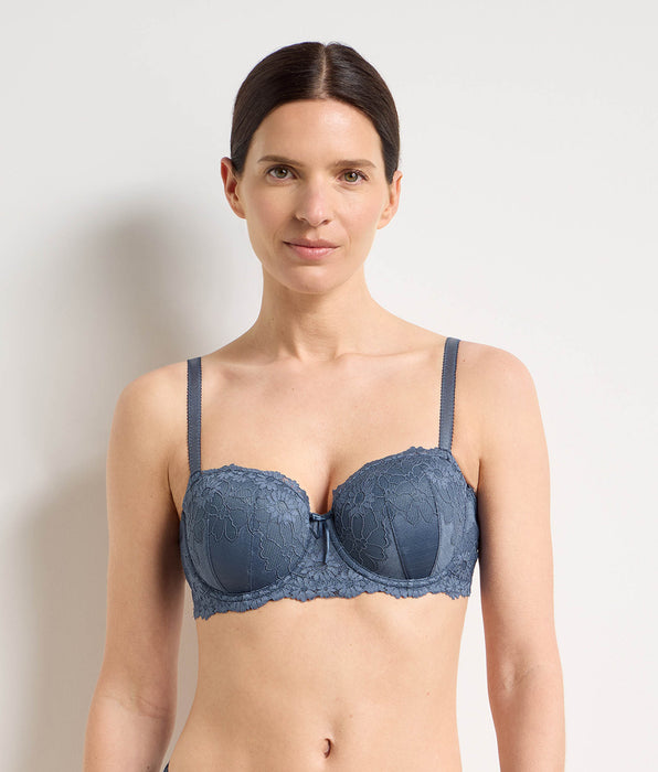 DIM Blue powder underwired padded balconette bra Slow Days Fresh Vibes