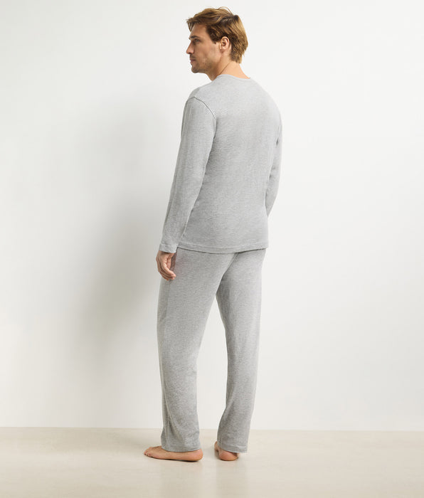 DIM Men’s grey marl Dim Jersey pyjama set with trousers
