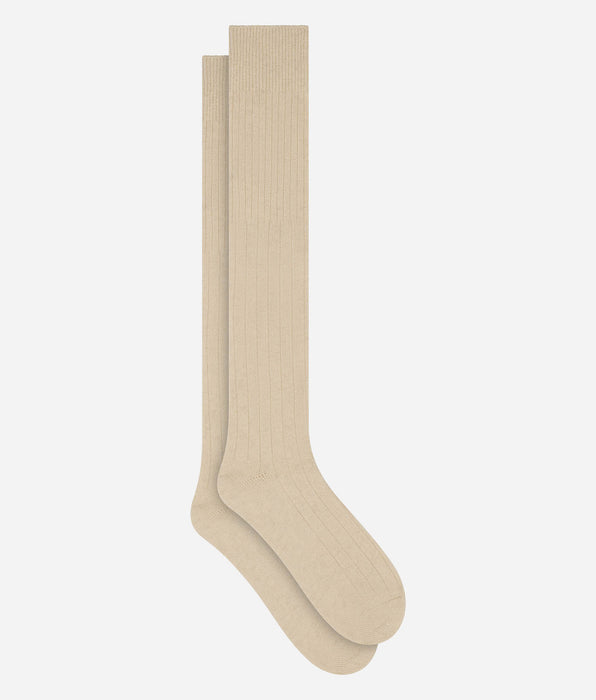 DIM Women's ivory beige knee-high socks
